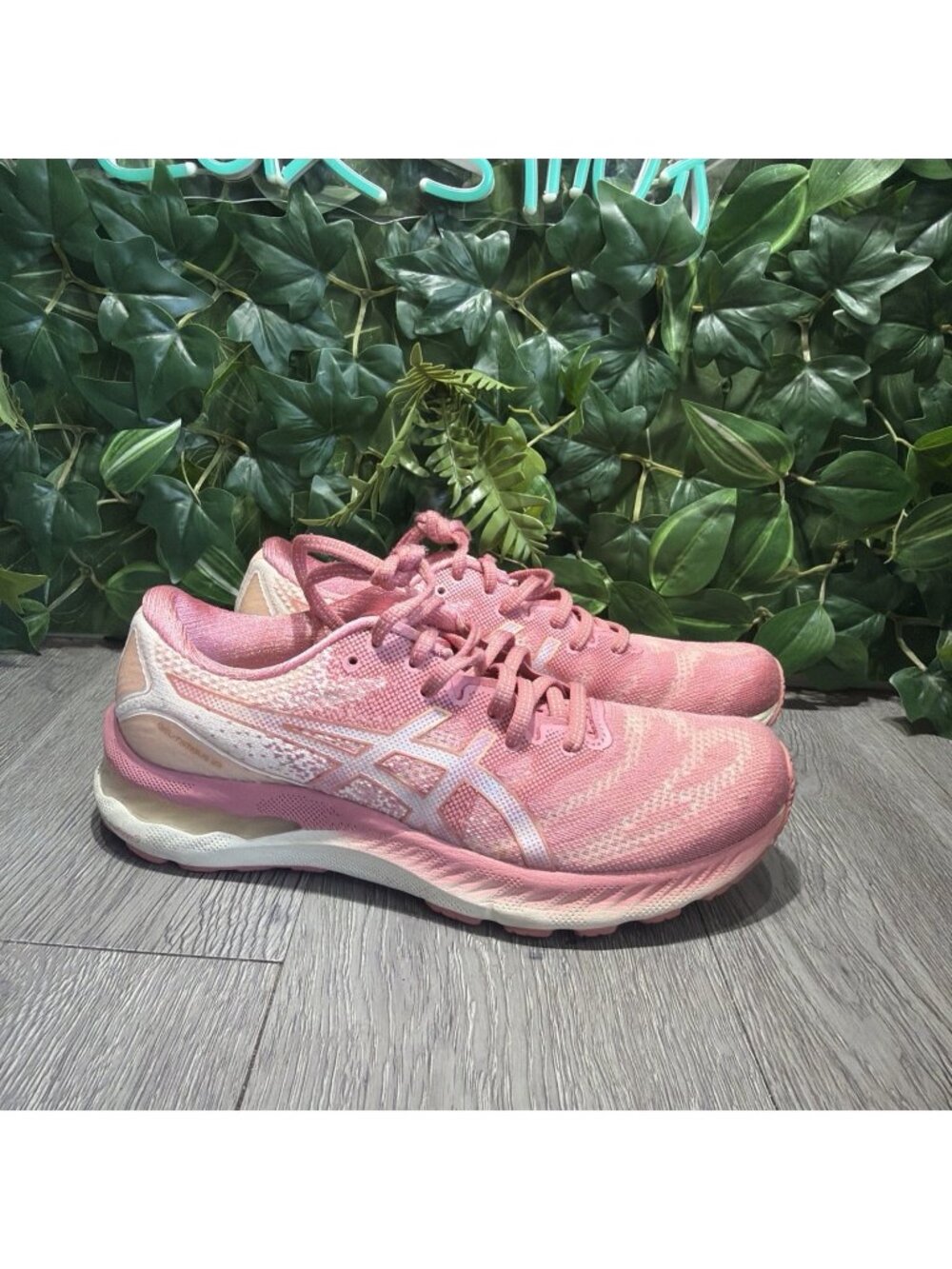 ASICS Gel Nimbus 23 Smokey Rose Pink Running Shoes Womens Size 9